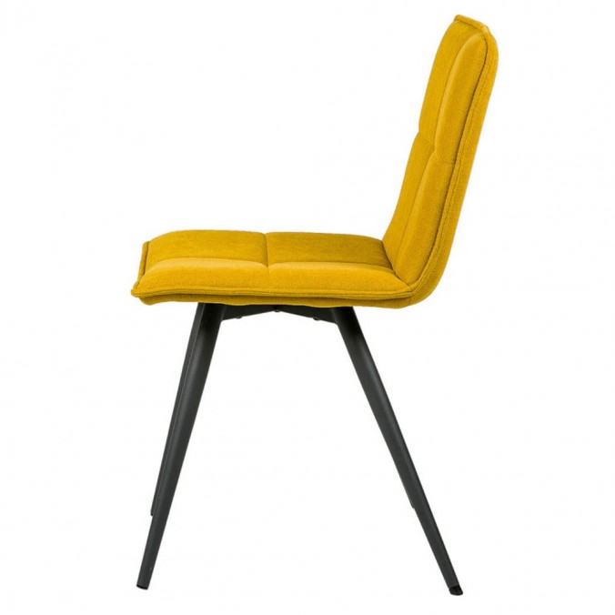 Silla diseño ZOE tapizado MOSTAZA y patas color negro