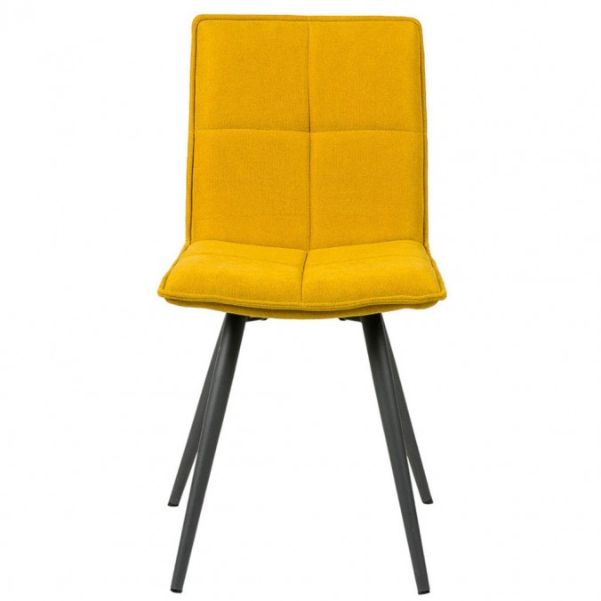 Silla diseño ZOE tapizado MOSTAZA y patas color negro