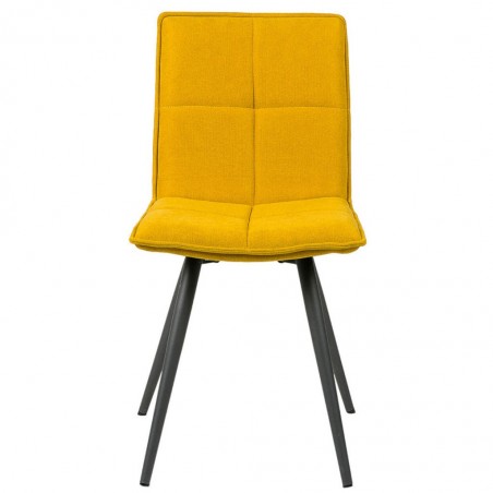 Silla diseño ZOE tapizado MOSTAZA y patas color negro