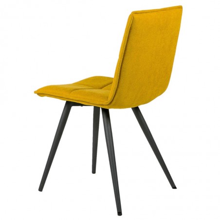 Silla diseño ZOE tapizado MOSTAZA y patas color negro