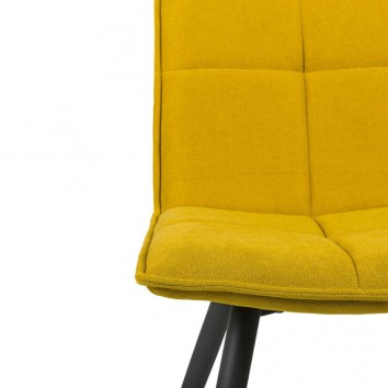 Silla diseño ZOE tapizado MOSTAZA y patas color negro 2