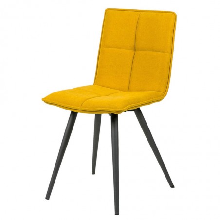 Silla diseño ZOE tapizado MOSTAZA y patas color negro