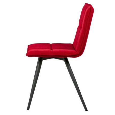 Silla diseño ZOE tapizado rojo y patas color negro