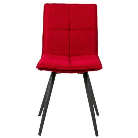 Silla diseño ZOE tapizado rojo y patas color negro