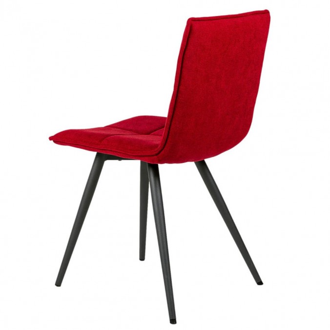 Silla diseño ZOE tapizado rojo y patas color negro