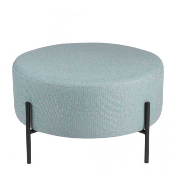 Puff 60cm tapizado azul con patas de metal 2