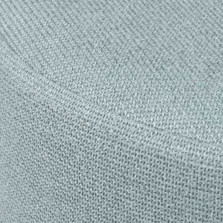 Puff 60cm tapizado azul con patas de metal