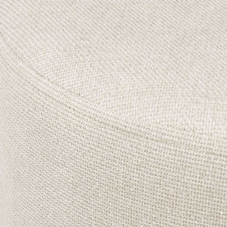 Puff 60cm tapizado crudo con patas de metal