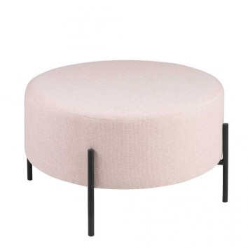 Puff 60cm tapizado rosa con patas de metal