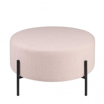 Puff 60cm tapizado rosa con patas de metal 2