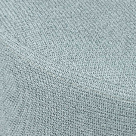 Puff 40cm tapizado azul claro con patas de metal