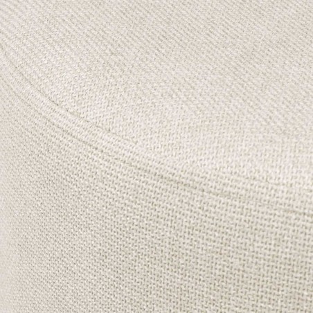 Puff 40cm tapizado crudo con patas de metal