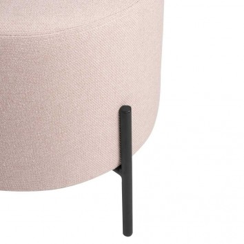 Puff 40cm tapizado rosa con patas de metal 2