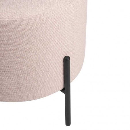Puff 40cm tapizado rosa con patas de metal