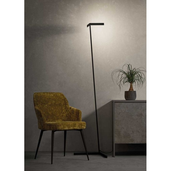 Lámpara de pie Vector tono negro con luz LED