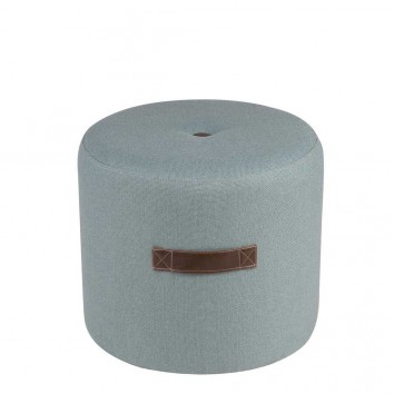 Puff 44cm tapizado azul claro con asa