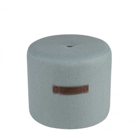 Puff 44cm tapizado azul claro con asa