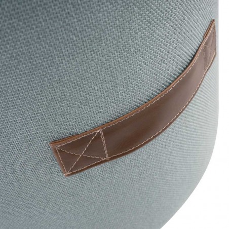 Puff 44cm tapizado azul claro con asa