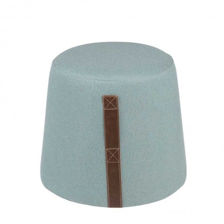 Puff cónico 44cm tapizado azul claro con asa