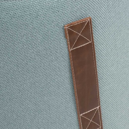 Puff cónico 44cm tapizado azul claro con asa