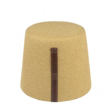 Puff cónico 44cm tapizado amarillo mostaza con asa