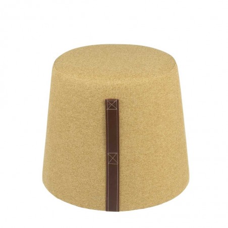 Puff cónico 44cm tapizado amarillo mostaza con asa