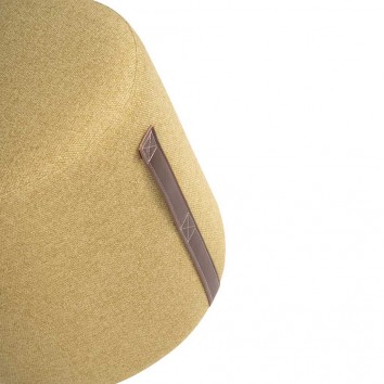 Puff cónico 44cm tapizado amarillo mostaza con asa 2