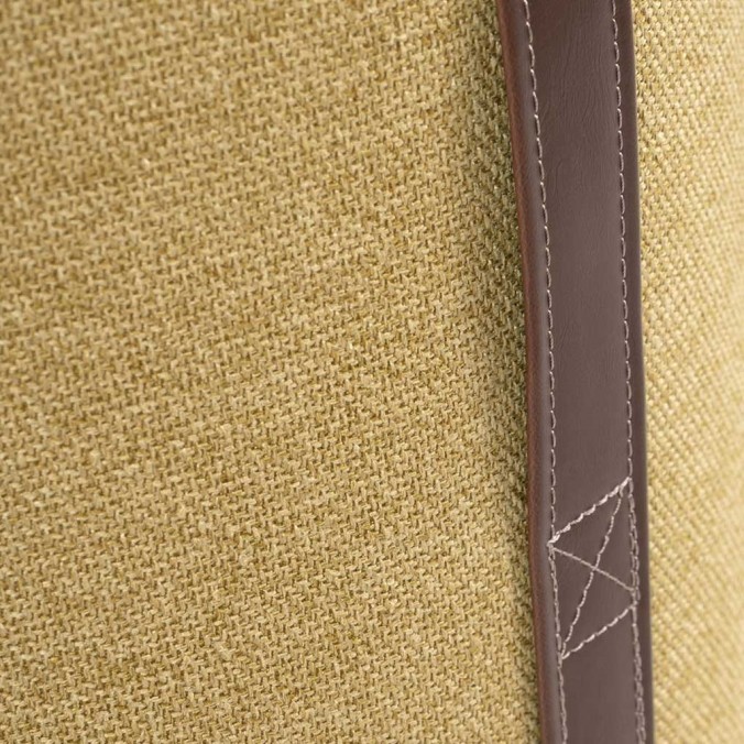 Puff cónico 44cm tapizado amarillo mostaza con asa