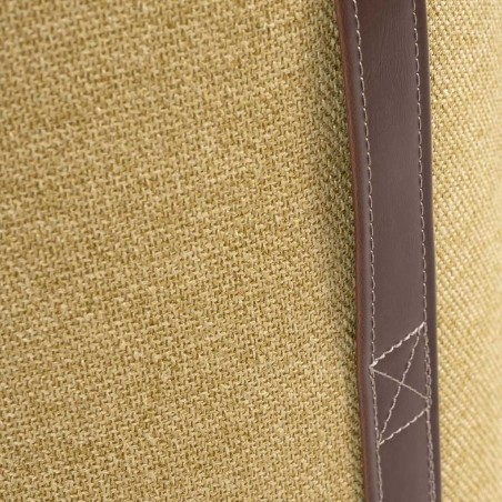 Puff cónico 44cm tapizado amarillo mostaza con asa