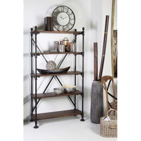 Estantería de estilo industrial tubería de hierro 135x55x188h