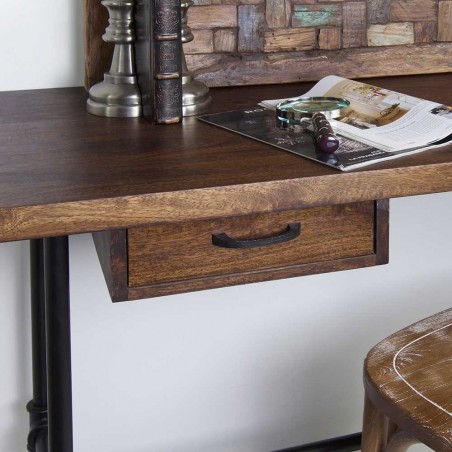 Escritorio de estilo industrial tubería de hierro 135x55x78h