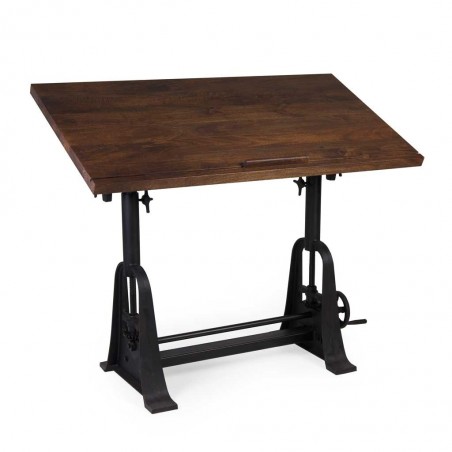 Mesa de arquitecto estilo industrial altura regulable 130x70x77-105h