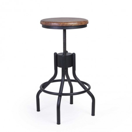 Taburete estilo industrial altura regulable 35cm diámetro
