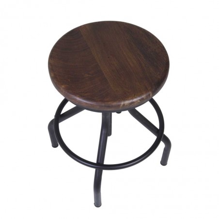 Taburete estilo industrial altura regulable 35cm diámetro