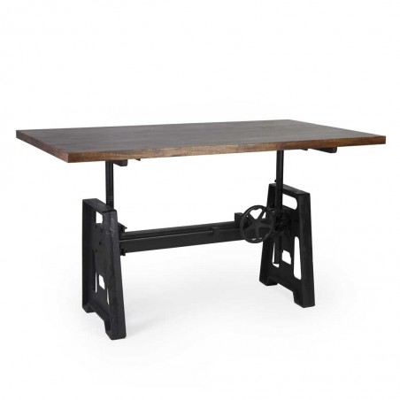 Mesa de comedor estilo industrial altura regulable 160x90x77-105h