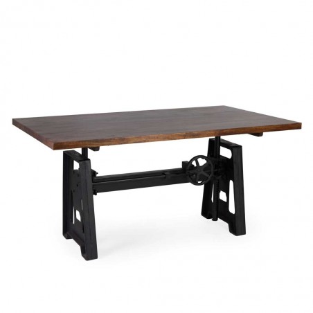 Mesa de comedor estilo industrial altura regulable 160x90x77-105h