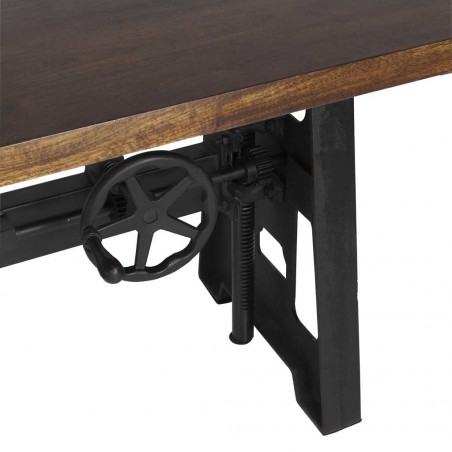 Mesa de comedor estilo industrial altura regulable 160x90x77-105h