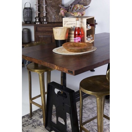 Mesa de comedor estilo industrial altura regulable 160x90x77-105h