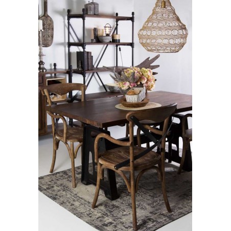 Mesa de comedor estilo industrial altura regulable 160x90x77-105h