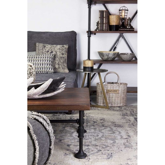 Mesa de centro estilo industrial tubería de hierro 120x60x40h