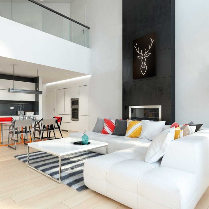 Cuadro diseño ciervo con luz LED