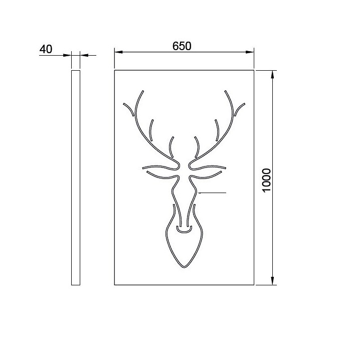 Cuadro diseño ciervo con luz LED