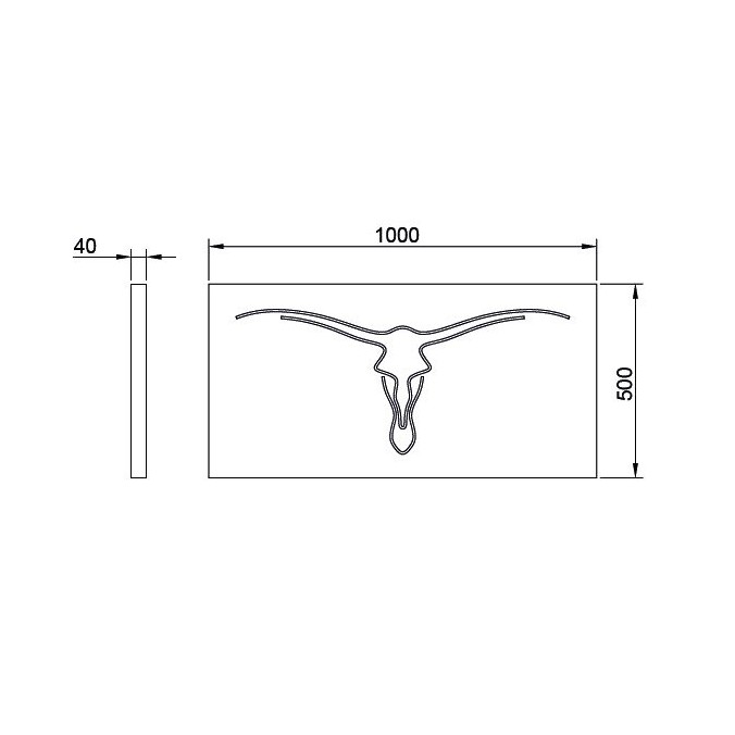 Cuadro diseño toro con luz LED integrada