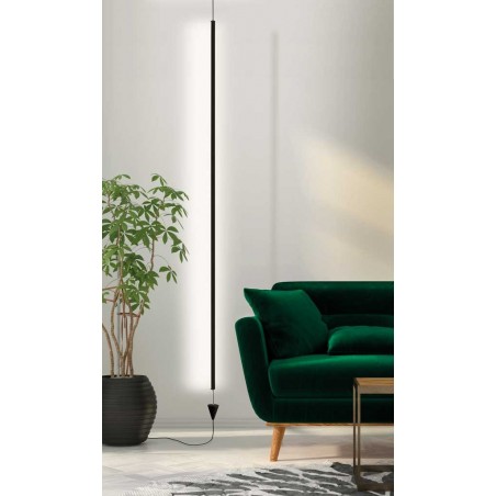 Lámpara suspensión vertical negro con luz LED