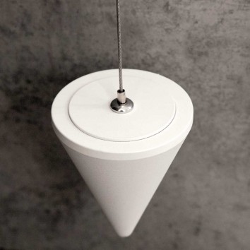 Lámpara suspensión vertical blanco con luz LED 2