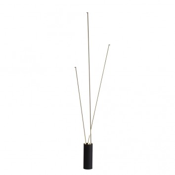 Lámpara de pie negro tres brazos LED