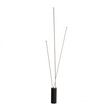 Lámpara de pie negro tres brazos LED