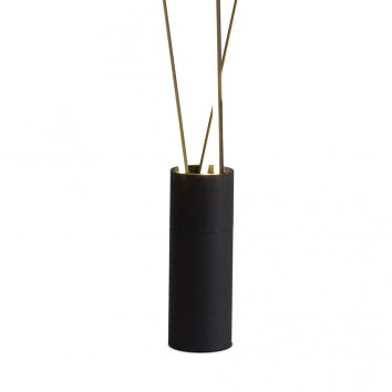 Lámpara de pie negro tres brazos LED 2