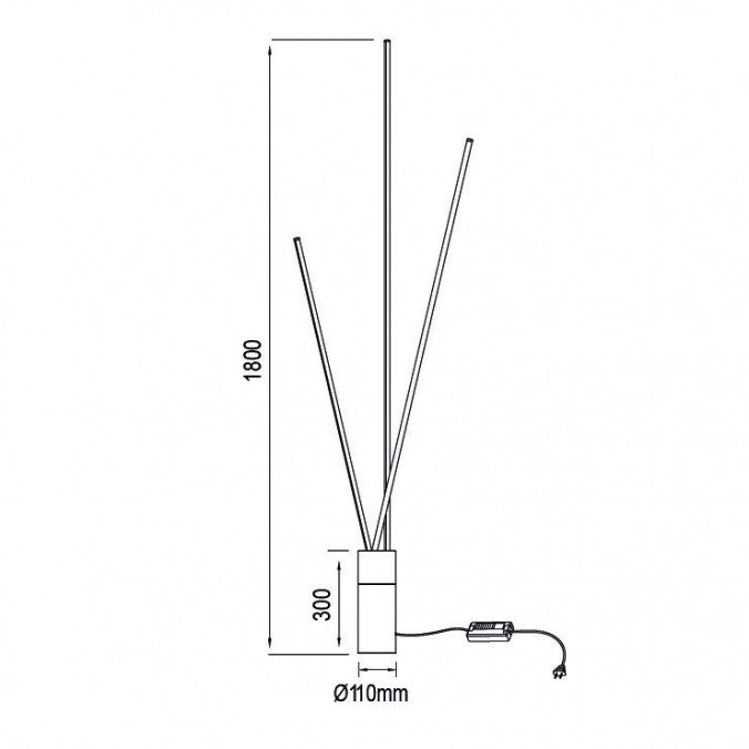 Lámpara de pie blanco tres brazos LED