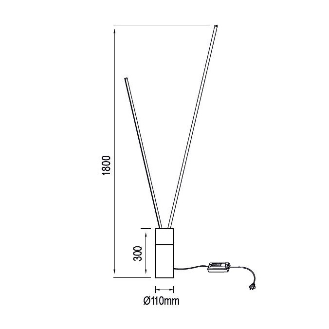 Lámpara de pie blanco dos brazos LED